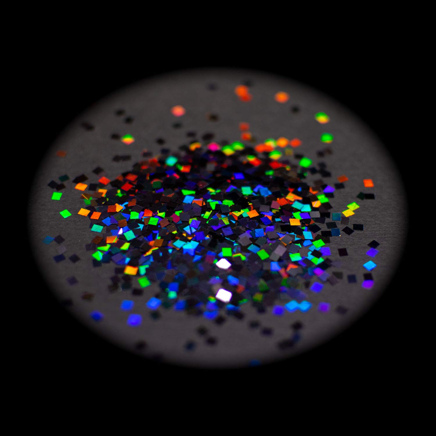 Amazon | DIY MASTER ブラックレインボー ラメ フレーク スクウェア